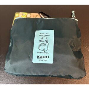 Igloo Packable‎ Puffer Cooler Bag 20 Can Teal Recycled Tote 4903932